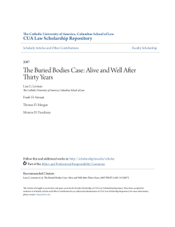 The Buried Bodies Case: Alive and Well After Thirty Years