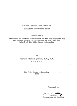 fortune, nature, and grace in chaucer` s canterbury tales