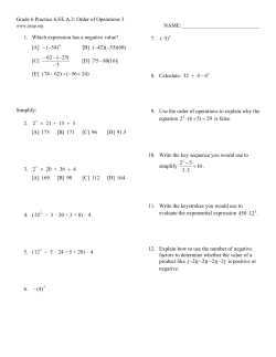 Grade 6 Practice 6.EE.A.2: Order of Operations 3 NAME