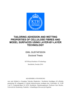 TAILORING ADHESION AND WETTING PROPERTIES OF