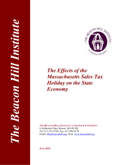 The Effects of the Massachusetts Sales Tax Holiday on
