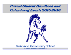Parent-Student Handbook and Calendar of Events 2015-2016