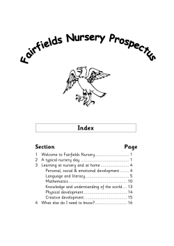 A Typical Nursery Day - Fairfields Primary School and Nursery