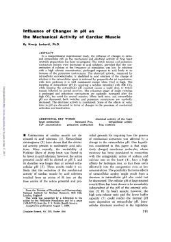 Influence of Changes in pH on the Mechanical Activity of Cardiac