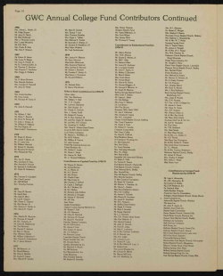 GWC Annual College Fund Contributors Continued