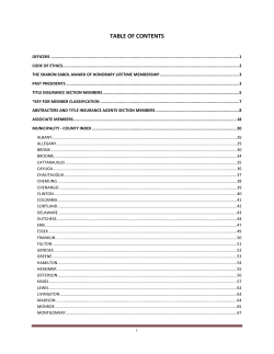 table of contents - New York State Land Title Association