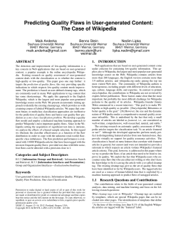 Predicting Quality Flaws in User-generated Content