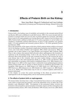 Effects of Preterm Birth on the Kidney