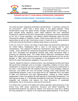 synopsis of the theme and objectives of the annual