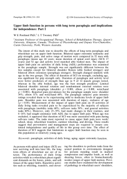 Upper limb function in persons with long term paraplegia