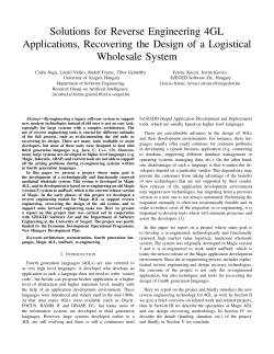 Solutions for Reverse Engineering 4GL Applications, Recovering