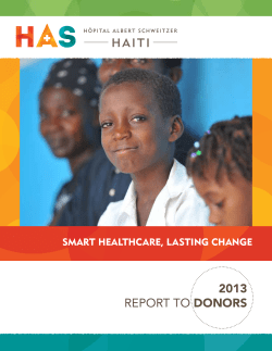 2013 report to donors - H&ocirc;pital Albert Schweitzer Haiti