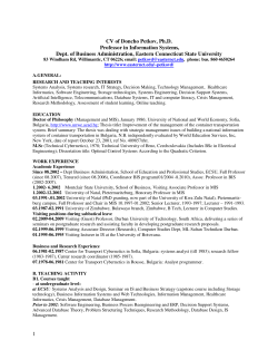 Full CV - Eastern Connecticut State University