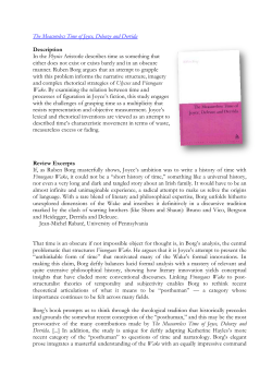 The Measureless Time of Joyce, Deleuze and Derrida Description In