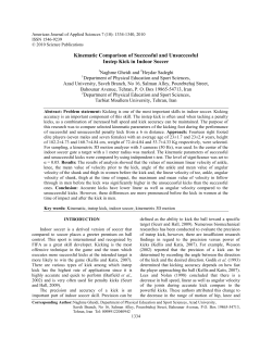 Kinematic Comparison of Successful and Unsuccessful Instep Kick