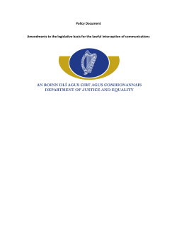 Policy Document on proposed amendments to the legislative basis