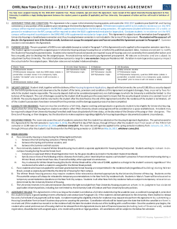 2016-2017 Pace Housing Agreement