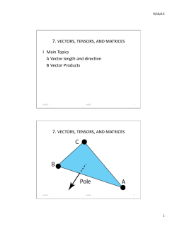 Lecture 07: Vector products