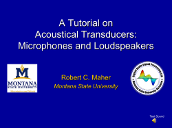 A Tutorial on Acoustical Transducers