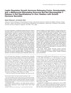 Leptin Regulates Growth Hormone-Releasing