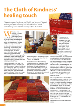 The Cloth of Kindness` healing touch