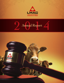 Annual Report - Livestock Markets Association of Canada