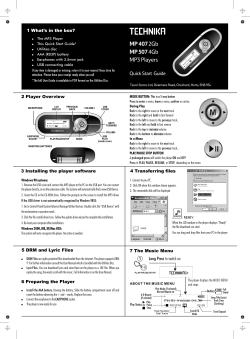 Technika MP-407 MP3 Player Manual