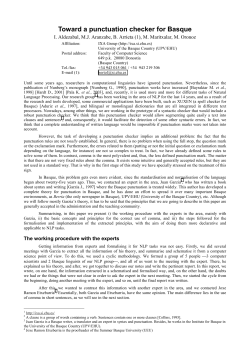 Toward a punctuation checker for Basque