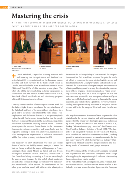 Mastering the crisis - Baking + Biscuit International