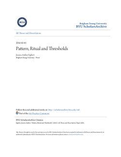 Pattern, Ritual and Thresholds - BYU ScholarsArchive