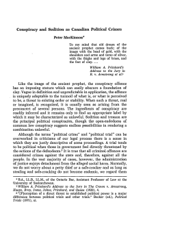 Conspiracy and Sedition as Canadian Political Crimes