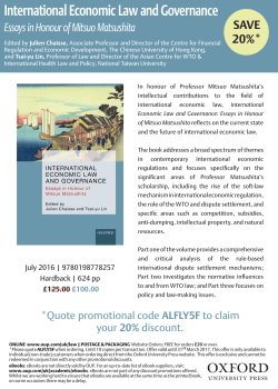 International Economic Law and Governance