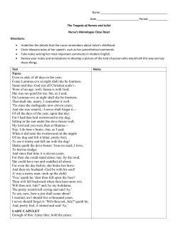 Act I, Scene 3 Nurse`s Monologue Annotation Tool