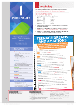 TEENAGE DREAMS AND AMBITIONS