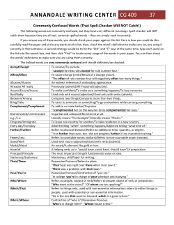 Commonly Confused Words