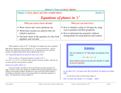 Equations of planes in