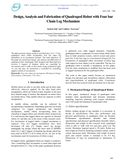 Design, Analysis and Fabrication of Quadruped Robot with Four bar