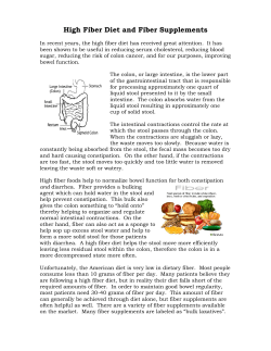 High Fiber Diet and Fiber Supplements
