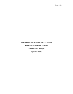 NYSBA Tax Section Report 1291