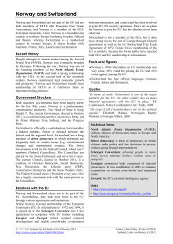 EU-Norway and EU-Switzerland relations