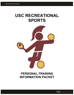 Personal Training Packet - University of Southern California