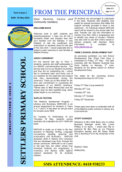 Term 2 Issue 1 - Settlers Primary School
