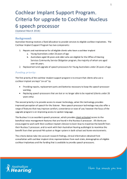 Cochlear Implant Support Program. Criteria for upgrade to Cochlear