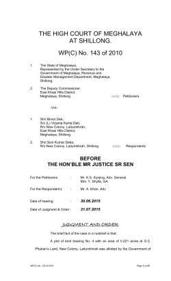 No. 143 of 2010 - Meghalaya High Court