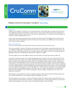 peRSeCuTIoN IN The eaRly ChuRCh &bull; Rick Wade