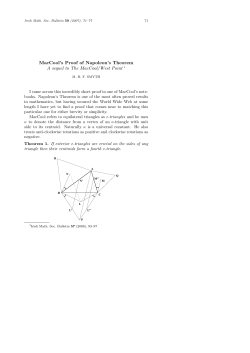 MacCool`s Proof of Napoleon`s Theorem