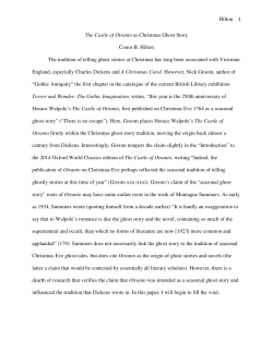 The Castle of Otranto as a Christmas Ghost Story