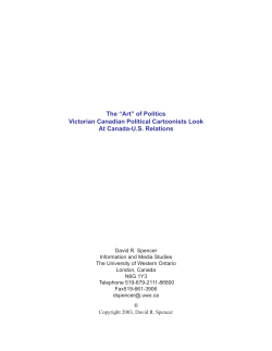 The &ldquo;Art&rdquo; of Politics Victorian Canadian Political Cartoonists Look At