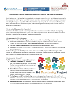 Illinois Preschool Expansion Communities: Birth through Third