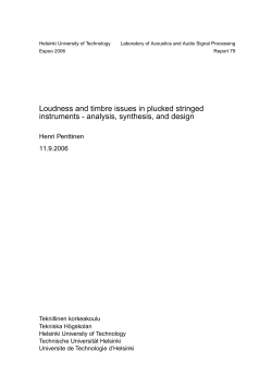 Loudness and timbre issues in plucked stringed instruments